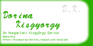 dorina kisgyorgy business card